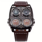 Montre Classique avec Bracelet en Cuir Véritable