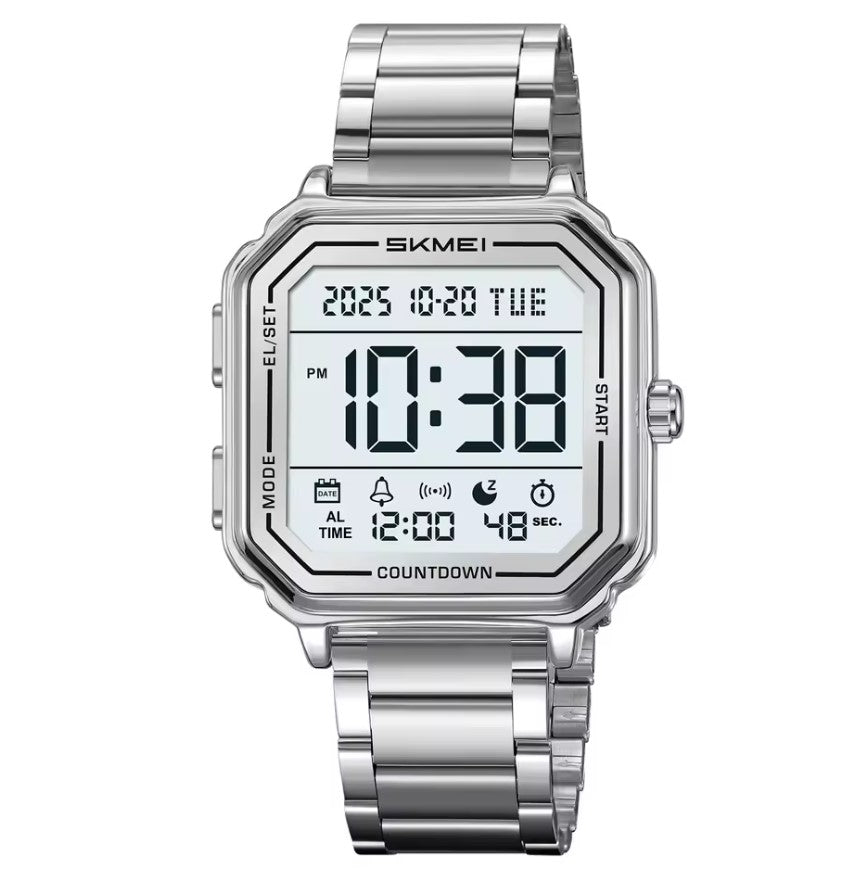 Practical and Modern Square Watch for Men with a Stainless Steel Bracelet