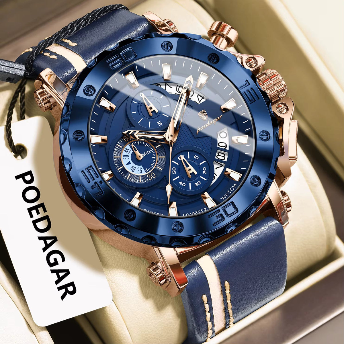 Elegant Men’s Watch with a Refined Leather Strap