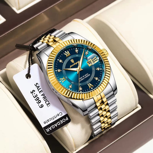 montre de luxe en acier inoxydable pour hommes