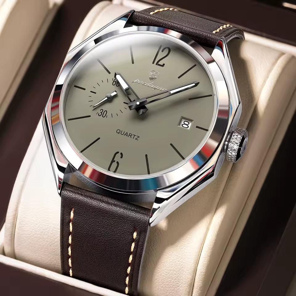 Classic Men's Watch with a Refined Leather Strap