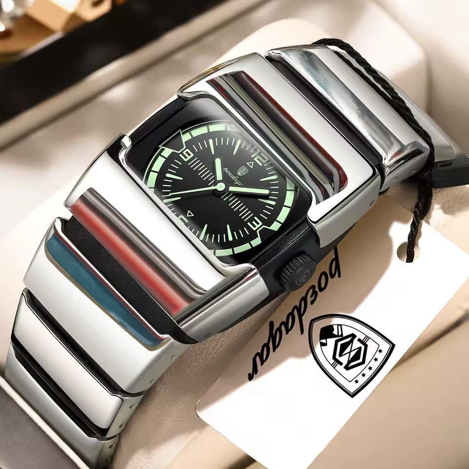 Montre Stylée d'un Design Élégant avec Bracelet en Acier Inoxydable pour Hommes