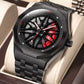 Montre Dynamique avec Cadran Original et Bracelet en Acier Noir pour Hommes