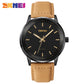 Montre Classique avec Cadran Noir, Détails Dorés et Bracelet en Cuir pour Hommes